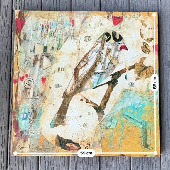 Canvas painting in frame Judy Paul "Lucky in Love" 24 inch x 24 inch - Picture 6 of 6